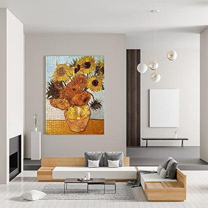 MaxRenard Game Jigsaw Puzzle 1000 Pieces and Up for Adult Toy Fine Art Collection Sunflowers by Vincent Willem Van Gogh - color: A008