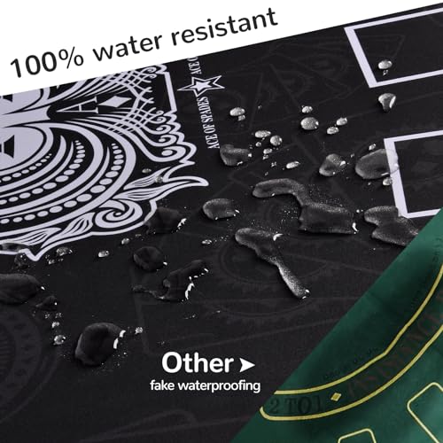 70 x 35 Inch Poker Mat for Table, Texas Hold'em Poker Table Top Mat with Carrying Bag, Waterproof Anti-Slip Rubber Blackjack Mat for Home Game Nights Up to 8 Players - color: 70 X 35 Inch Green