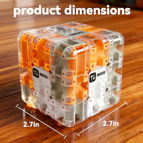 Challenging 3D Labyrinth Maze Cube, Brain-Testing Puzzle Game for Kids 8+, Educational Logic Toy for Home or Travel Easter Basket Stuffers Easter Egg Fillers