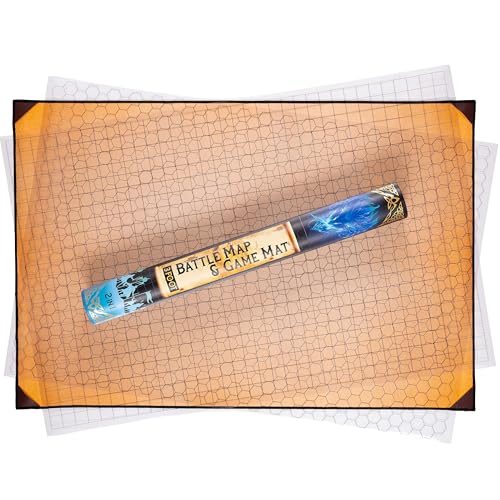 da Vinci's Room 2-in-1 DND Battle Map and 3 Foot Rubber Game Mat | 36x24 inches with Dry Erase Square or Hex Grid to Combine with Printable Maps for DnD, TTRPGS, Board Games