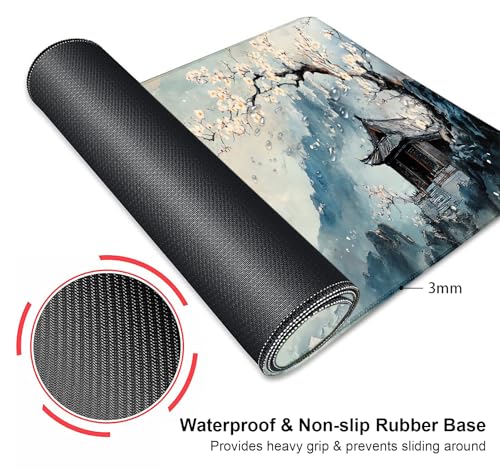 Large Mouse Pad, Desk Mat Computer Keyboard Pad Non-Slip Rubber Base Waterproof with Stitched Edges for Laptop Gaming, Office & Home 31.5 x 11.8 Inch (XL-04) - color: Xl-04