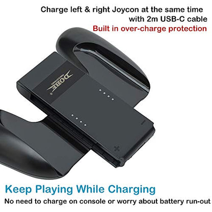 Kinvoca Charging Grip, Ergo Comfort Grip for Nintendo Switch Controllers, Portable Charger Dock with 79in USB-C Cable and Battery Indicators, High Speed Charge While Play - size: Grip for Original Controller ONLY