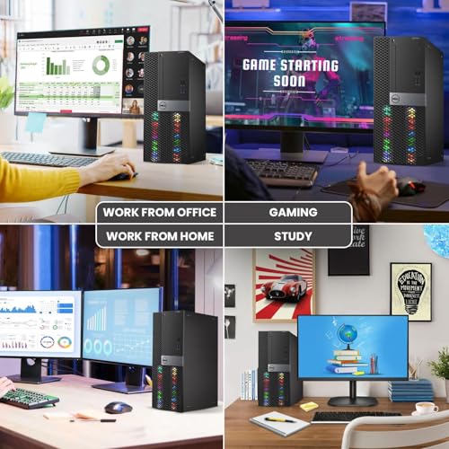 Dell RGB Gaming Tower Computer, Intel Core i7 6th Gen, GeForce GTX 1050 Ti 4G, 16GB RAM, 512GB SSD, Prebuilt Gaming Desktop PC with Built-in WiFi & RGB Set, Windows 11 Pro (Renewed) - style: I7 6th/GTX 1050Ti