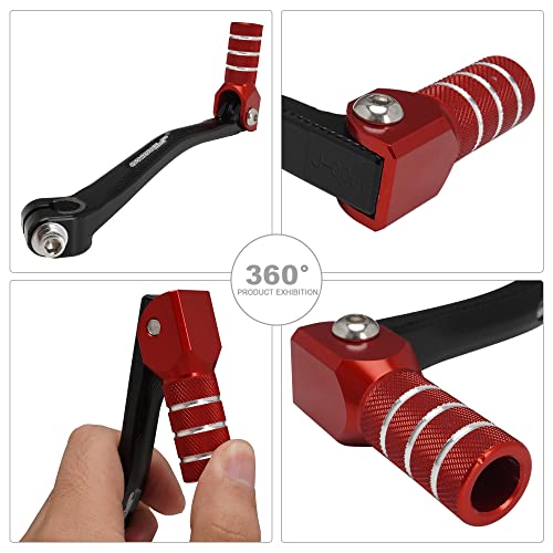 JFG RACING Motorcycle Folding Gear Shifter Shift Lever Pedal CNC Universal for CRF CR XR 50cc - 125cc RM KX KLX TTR PW SSR Apollo TAO TAO SDG Dirt Pit Bike Red - color: Red