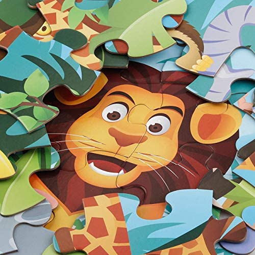 Jumbo Floor Puzzle for Kids,48 Piece Animal Jigsaw Puzzle Ages 3-8 | Animal Puzzle,Extra-thick Cardboard,Preschool Learning Toy,35x24 in Completed,Educational Development Gift for Boys and Girls - style: Animal