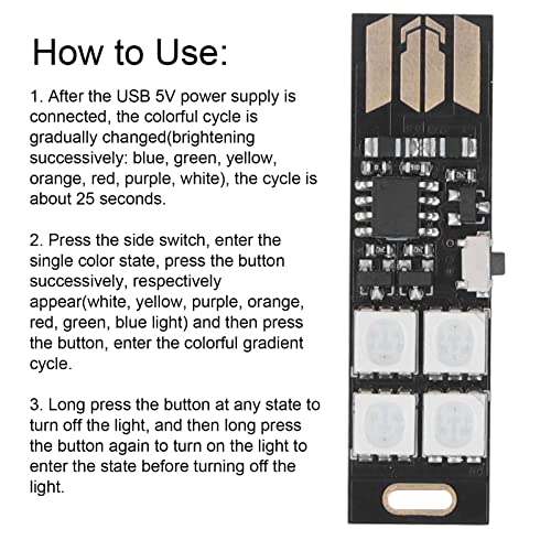5Pcs Super Mini USB Light Kit – Ultra Slim 7-Color RGB LED Backlight for TV, Laptop, Desk