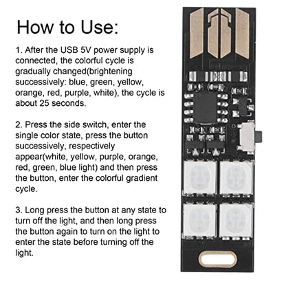 5Pcs Super Mini USB Light Kit – Ultra Slim 7-Color RGB LED Backlight for TV, Laptop, Desk