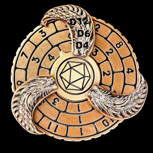 7-in-1 Spinner DND Dice Set, Rotate Metal Rotate Dungeons and Dragons DND Compass Dice, Cool RPG Role Playing Table Game Dice(Gold) - color: Gold