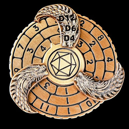 7-in-1 Spinner DND Dice Set, Rotate Metal Rotate Dungeons and Dragons DND Compass Dice, Cool RPG Role Playing Table Game Dice(Gold) - color: Gold