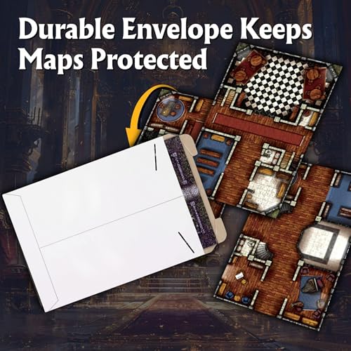 Arcknight The Highborne Manor Roleplaying Battlemaps; 16 Modular RPG Maps in 8 Double-Sided Pages, 1" Square Grid, Modular & Versatile Design for Tabletop Gaming - for Dungeons & Dragons, Pathfinder - style: Highborne Manor
