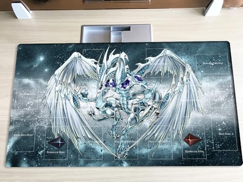 New Mlikemat Playmat Stardust Dragon TCG CCG OCG Trading Card Game Mat with Zones + Free Bag (ZD014-511-A)