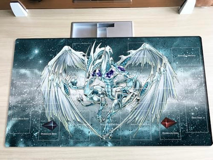 New Mlikemat Playmat Stardust Dragon TCG CCG OCG Trading Card Game Mat with Zones + Free Bag (ZD014-511-A)