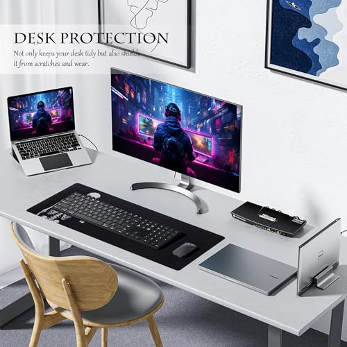 ALOANES Waterproof Gaming Mousepad Large Mouse Mat Non-Slip Rubber Base | Desk pad Keyboard Desk Mat for Computer Office Home, Left Skeleton 3XL(35.43"x15.74"x0.12") - color: Left Skeleton, size: 35.4L x 15.7W inches