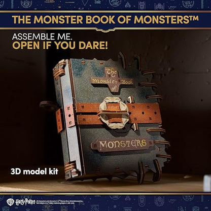 UGEARS Harry Potter The Monster Book of Monsters - 3D Wooden Puzzle for Adults, Mechanical Wooden Model Kit, DIY Building Craft Kit, Brain Teaser Puzzle, Collectible Book Design, Hobby Gift for Adults - style: The Monster Book of Monsters