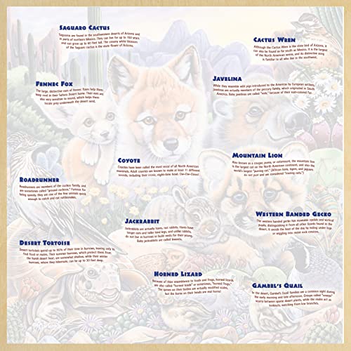 Masterpieces 48 Piece Fun Facts Jigsaw Puzzle for Kids - Desert Friends Wood Puzzle - 12"x12" - style: Desert Friends