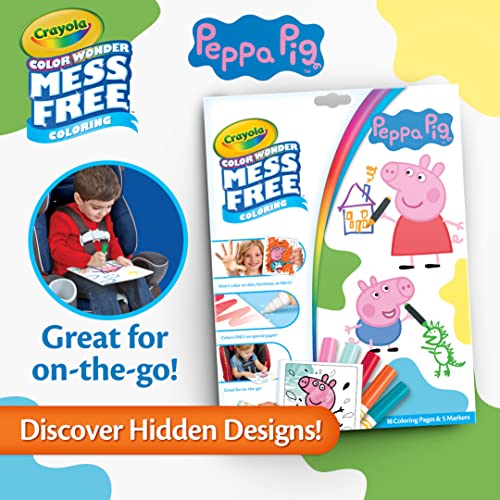 Crayola Peppa Pig Color Wonder Activity Set, Mess Free Peppa Pig Coloring Pages for Toddlers, Peppa Pig Toys, Toddler Gifts - style: Peppa Pig