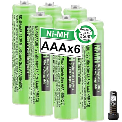 OSIM 6Pack BK-40AAABU Ni-MH AAA Rechargeable Batteries 1.2V AAA Ni-MH Rechargeable Batteries 400mah for Panasonic Cordless Phones, Remote Controls, Electronics - size: SL400-6 PCS