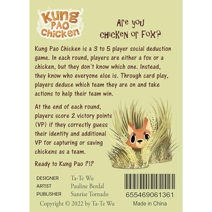 Kung Pao Chicken - Social Deduction Party Card Game, are You The Chicken Or Fox, Quick Play, Family Ages 10+, 3-5 Players, 15 Min