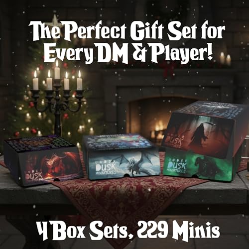 Underdusk Miniatures Master Gift Set - 229 Minis Included - Bulk Monsters, Unpainted D&D Miniatures, Dungeons and Dragons Minis, DND Figurines, Fantasy Tabletop D&D; Digital Stat Blocks Included