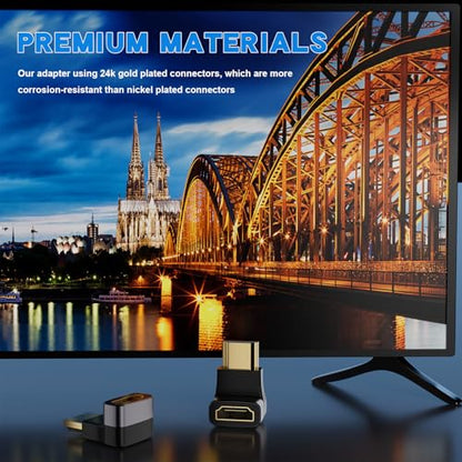 PANPEO 8K@60Hz Right Angle HDMI Adapter, 90 Degree and 270 Degree HDMI Adapter (4 Pack) - size: 4 Pack