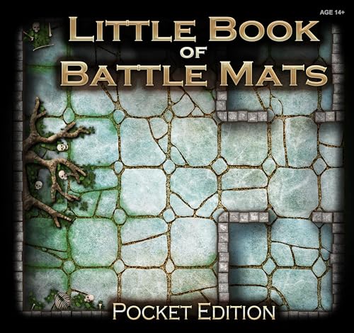 Loke The Little Book of Battle Mats Pocket Edition, Ages 14+ | Portable 6x6 RPG Map Book for DnD & Tabletop Game, Lay Flat Dry Erase Grid Maps for Game Masters
