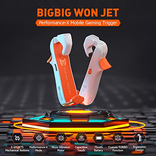 BIGBIG WON Mobile Gaming Triggers, Mobile Game Controllers Plug and Play for iOS and Android Phone 4.7-6.5 inches Game Trigger for PUBG/Fortnite/COD White (M1-1 Piece)