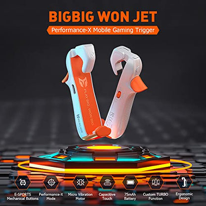 BIGBIG WON Mobile Gaming Triggers, Mobile Game Controllers Plug and Play for iOS and Android Phone 4.7-6.5 inches Game Trigger for PUBG/Fortnite/COD White (M1-1 Piece)