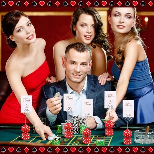 3 Pcs Dice Table Number Casino Game Kit,Red, White - color: Red, White
