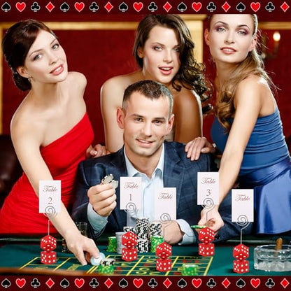 3 Pcs Dice Table Number Casino Game Kit,Red, White - color: Red, White