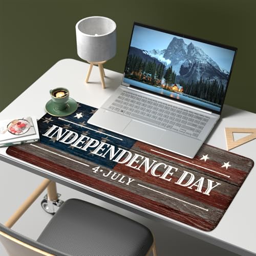 Mouse Pad, Large Anti-Slip with Stitched Edges Desk Mat Desktop Laptop Computer Desk Keyboard Mat,Table Protector Blotter Mat (National Flag, 31.5" x 11.8") - color: National Flag, size: 31.5" x 11.8"