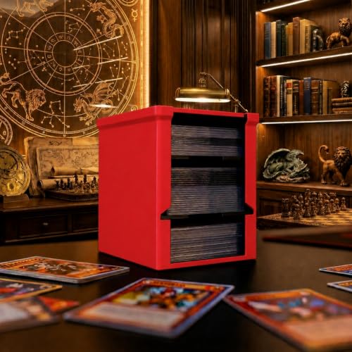 Card Game Holder, Toploader Dispenser Card Funny Commander case (Red) - color: Red