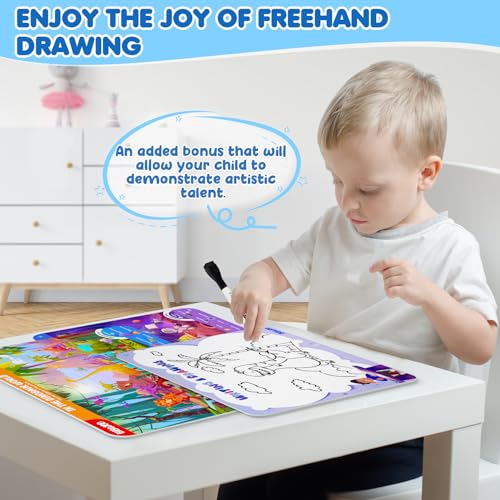 BBWOO Search and Find Activity Book, Reusable Travel Game Toys for Kids 3-8 | Car Airplane Road Trip Activities for Kids Games, Preschool Learning Activities, Educational Seek Game,Gifts for Boys Girls - color: Blue
