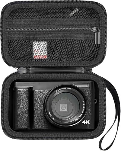 Digital Camera Case for Travel & Cruises, Case Only, Black Inner | for Duluvulu for Oiadek for Zostuic for TEBNGIHNM for Canon G7 X Mark III/II 4K Vlogging Camera, Mesh Pocket, Wrist Strap - color: Black Inner