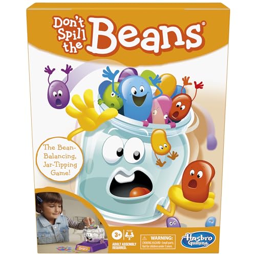 Hasbro Gaming Don't Spill The Beans Game for Kids, Easy and Fun Balancing Game for Children Ages 3 and Up, Easter Gifts for Boys and Girls, Preschool Games for 2 Players, Kids Board Games - size: 7.875 x 2.5 x 10.5 inches