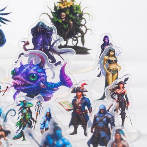 DND Miniature Coastal Swamp & Underwater Campaign Starter Set | Dungeons and Dragons, D&D 5E Pathfinder Compatible, Flat Acrylic Figure, TTRPG Tabletop RPG Game Accessory, DM Gift - style: 2d-mini-CoastalB