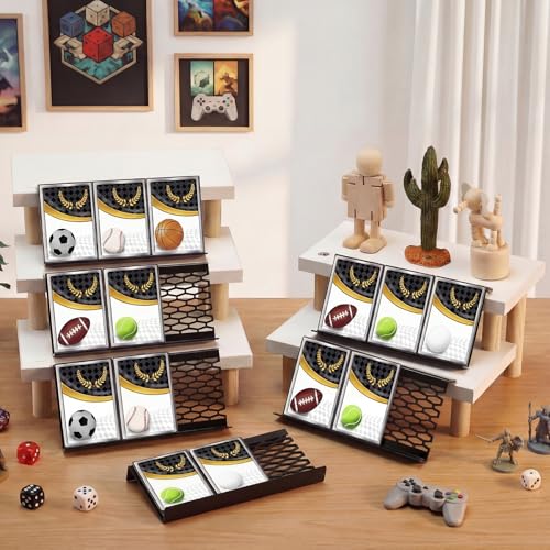 Yalikop 36 Pcs Trading Card Risers for Display Case,Grid | Acrylic Modular Display Risers for Cardshow Vendor Sport Card Board Game - style: Grid