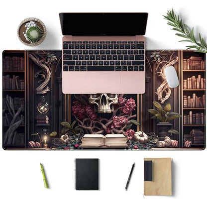 CYZFF Gothic Large Mouse Pad XXL Desk Pad Gaming Mousepad Extended Keyboard Mat 31.5 x 15.7 in Black Fabric with Lycra Surface and Rubber Base - color: A Goth Black