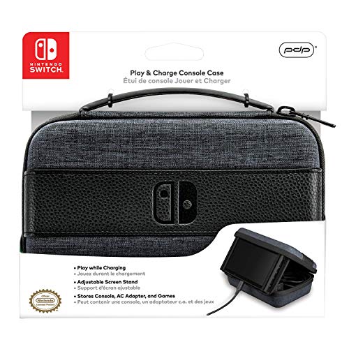 PDP Play and Charge Case for Nintendo Switch, Switch Lite and OLED Model - Durable Protective Travel Case System for Accessories and Games - Compartment for AC Adapter Charger, Good for Travel
