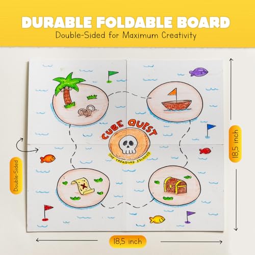 Blank Board Game Kit for Kids & Families – Make Your Own Game with 180+ Pieces: Double-Sided Blank Game Board, Blank Cards, Dice, Wooden Tokens, Spinner | DIY Board Game Kit for Learning & Play