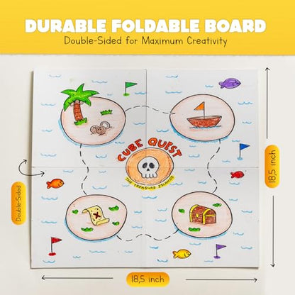 Blank Board Game Kit for Kids & Families – Make Your Own Game with 180+ Pieces: Double-Sided Blank Game Board, Blank Cards, Dice, Wooden Tokens, Spinner | DIY Board Game Kit for Learning & Play