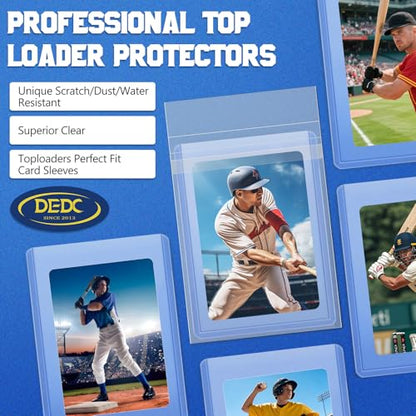 DEDC 500 Pcs Resealable Team Bags for Card Sleeves Set with Bottom Adhesive Strip Clear Cards Sleeve for Top Loaders & Raw Cards Thick Trading Card Protectors for Long-Term Storage & Display - size: 500 pcs Resealable