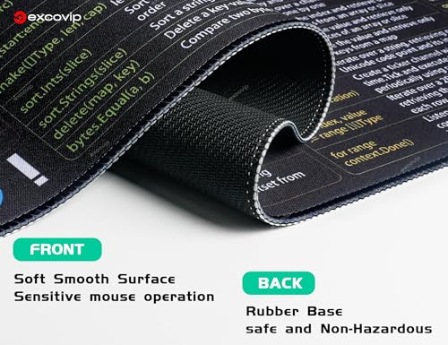 excovip Commands Shortcuts Mouse Pad for GO- Extended Large Cheat Sheet Mousepad PC Office Spreadsheet Keyboard Mouse Mat Non-Slip Stitched Edge 31.4x11.7x0.07 inches 0492 - color: for GO