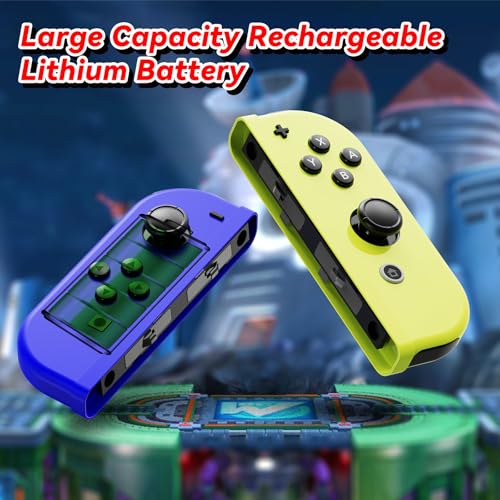 AFMVV Replacement for Switch Controller, Left Right Wireless Controller Compatible with Nintendo Switch/OLED/Lite,with 6-Axis Gyro, Vibration, Motion Control, Wake-up, Screenshot, Blue and Yellow