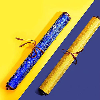 Flylin Calligraphy Cloth, Reusable Chinese Calligraphy Practicing Tool Magic Water Painting Paper Ten Thousand Times Writing Cloth Scroll for Home School (Yellow) - color: Yellow