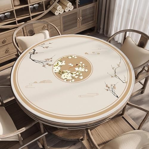 Round Mahjong Mat Silent and Noise Reduction Mahjong Table Cover with Rubber Backing Large Play Mat for Poker, Card, Board, Tile Games(110cm/43.3in) - size: 110cm/43.3in