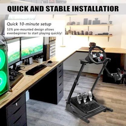 Hopky Racing Wheel Stand Adjustable & Foldable Steering Wheel for Gaming Steering Wheel Stand, for Logitech G920 G29 G25,G27, Pedals & Wheel Not Included