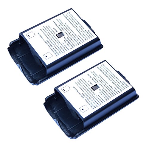 2X Black Battery Cover for Microsoft Xbox 360 Wireless Controller