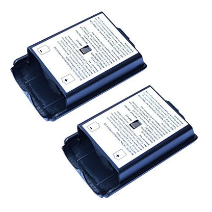 2X Black Battery Cover for Microsoft Xbox 360 Wireless Controller