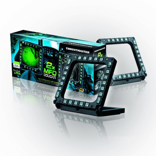 Thrustmaster MFD Cougar Flight Sim Multi-Function Display Set - PC | 2 panels, 48 programmable controls, 20 buttons & 4 switches each, weighted non-slip bases, MSFS preset layouts, 2 LEDs each