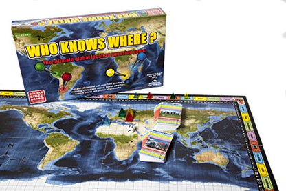 Who Knows Where? - The Location Guessing Educational Family Board Game Where You Guess Famous Geography Locations on a map of The World.